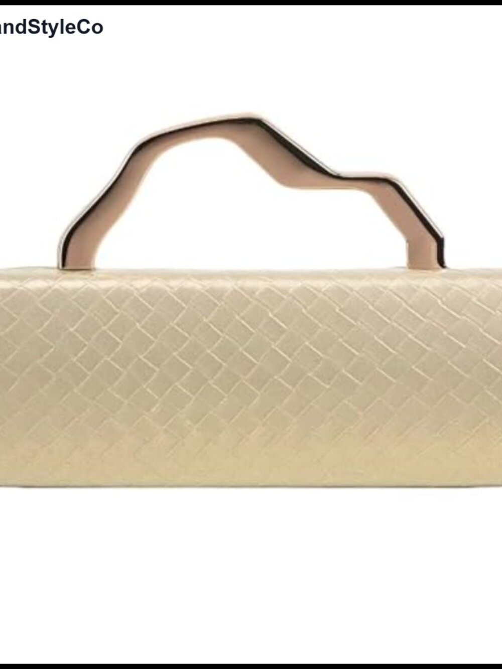 PU Leather Woven Evening Clutch Crossbody Purse with Detachable Chain Strap